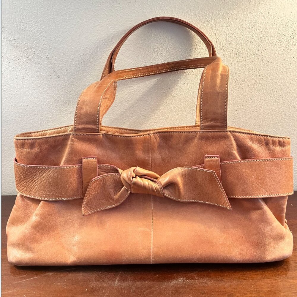 Roberta Gandolfi Pink Leather Bow Shoulder Bag